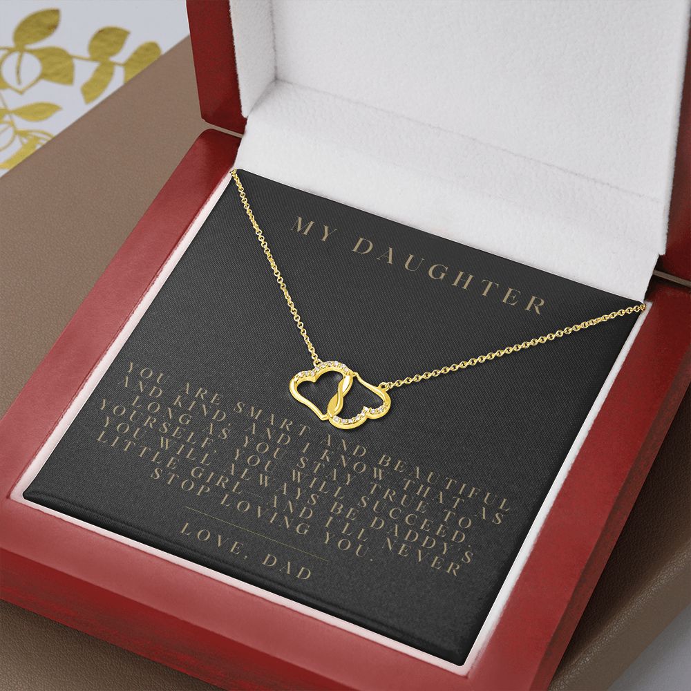 Two Hearts Entwined Diamond Necklace My Daughter Love Dad