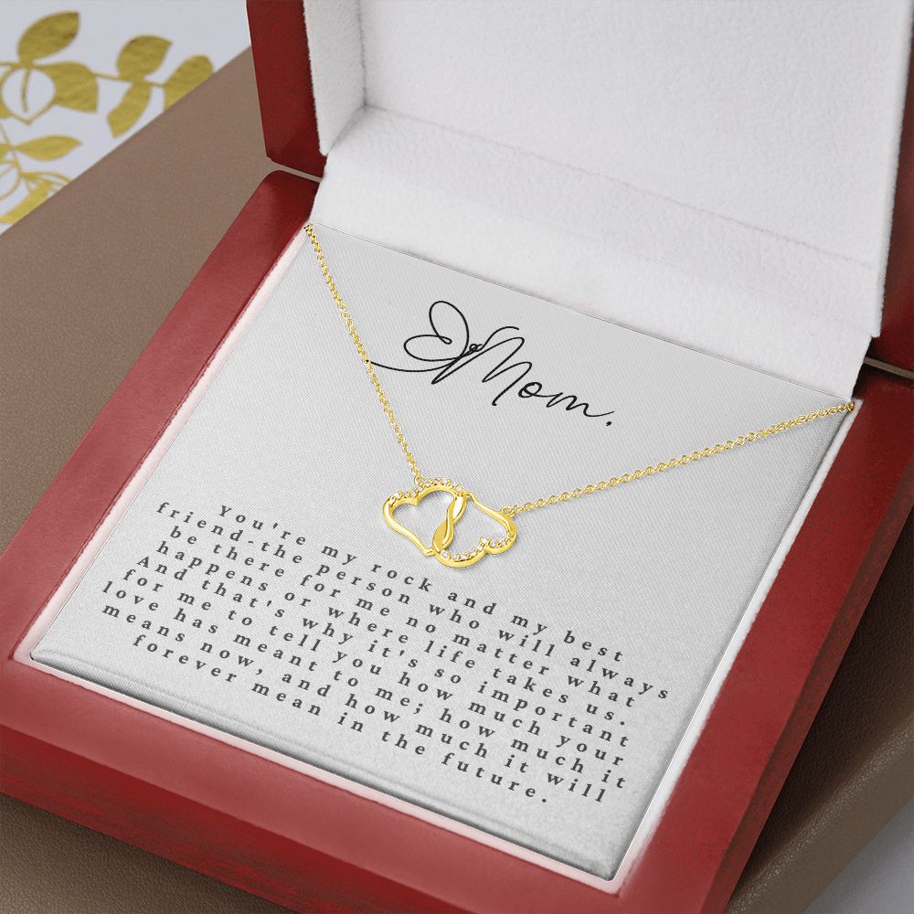 Two Hearts Entwined Diamond Necklace: Mom