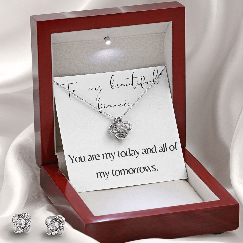 Love Knot Necklace & Earring Set: You Are My Today And All Of My Tomorrows
