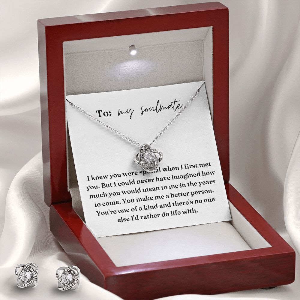Love Knot Earring and Necklace Set: I Knew You Were Special