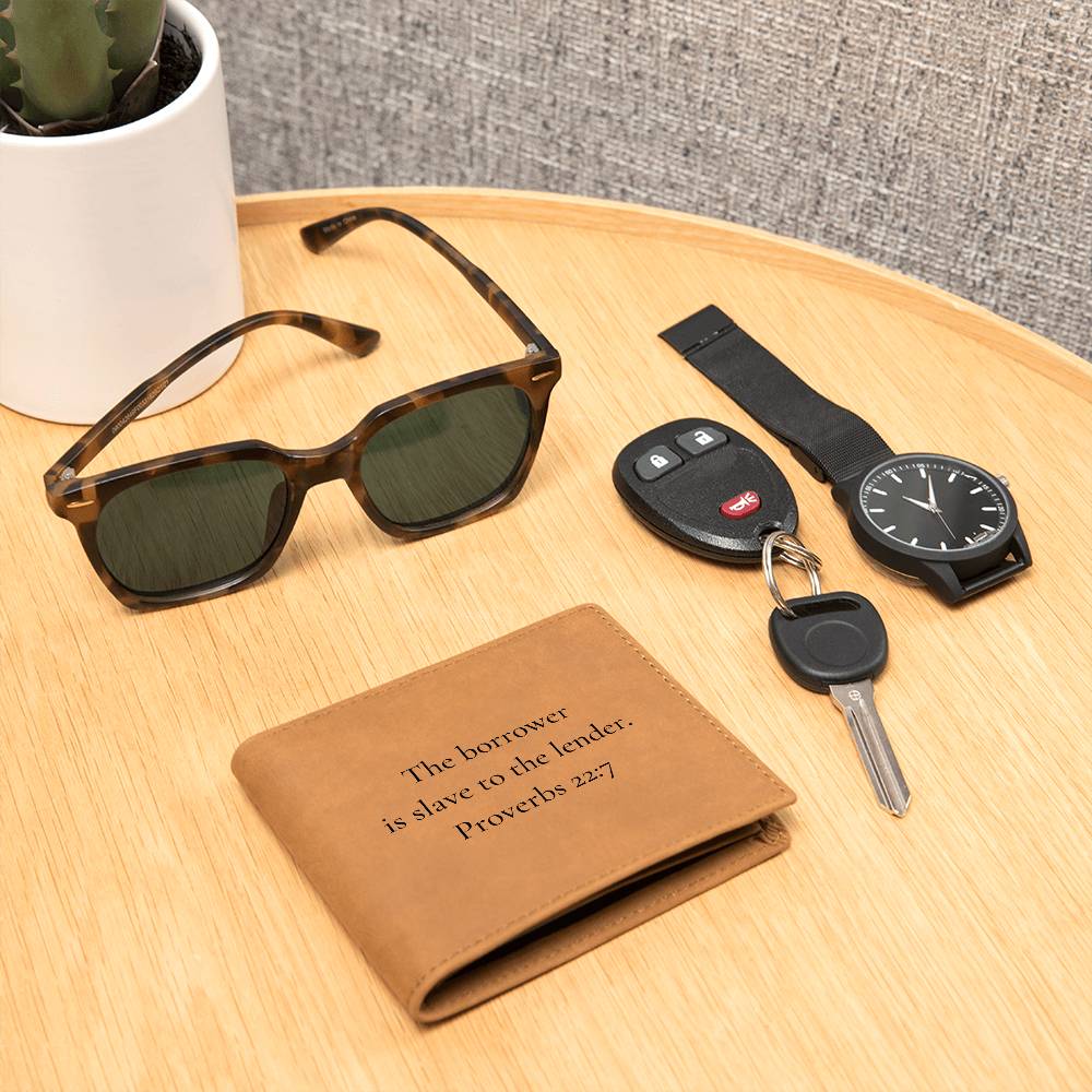 Genuine Leather Wallet: The borrower is slave to the lender
