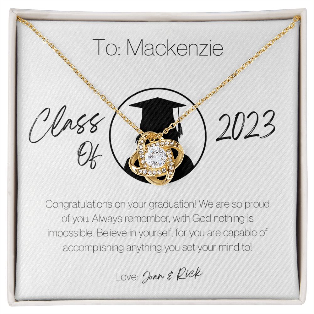 Love Knot Necklace: Custom Note Card - Class of 2023