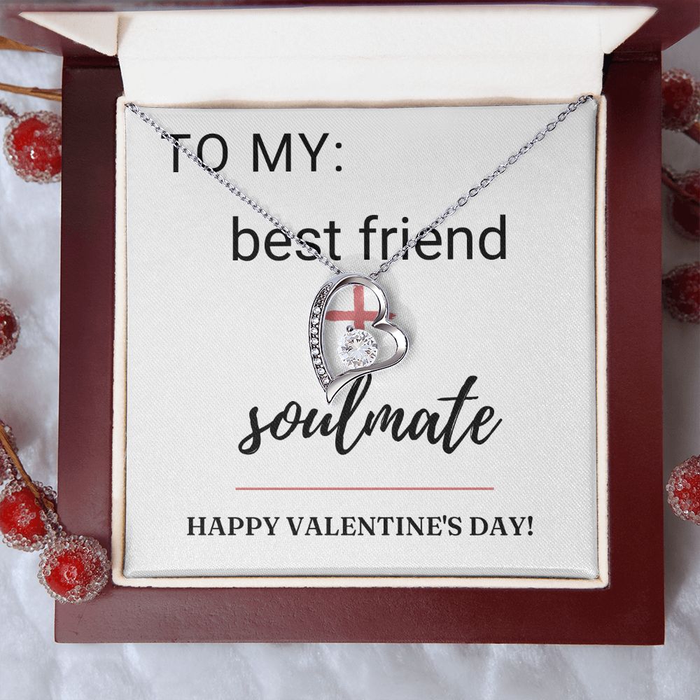 Forever Love Heart Necklace: Best Friend + Soulmate