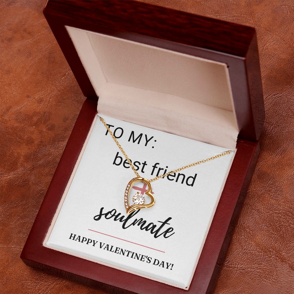 Forever Love Heart Necklace: Best Friend + Soulmate
