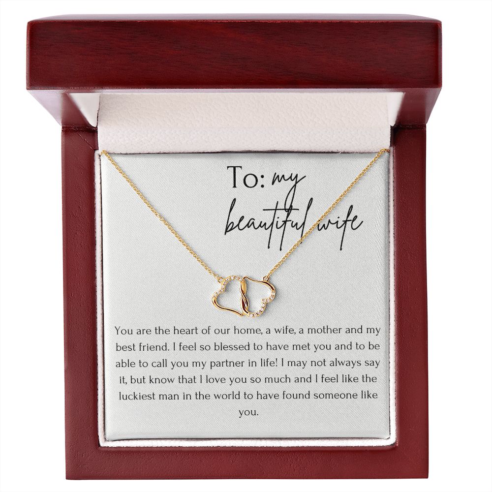 Two Hearts Entwined Diamond Necklace: To my Beautiful Wife