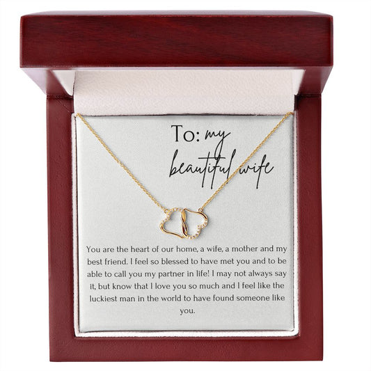 Two Hearts Entwined Diamond Necklace: To my Beautiful Wife