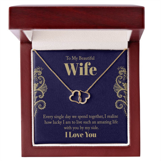 Two Heart Entwined Diamond Necklace: Every Single Day We Spend Together