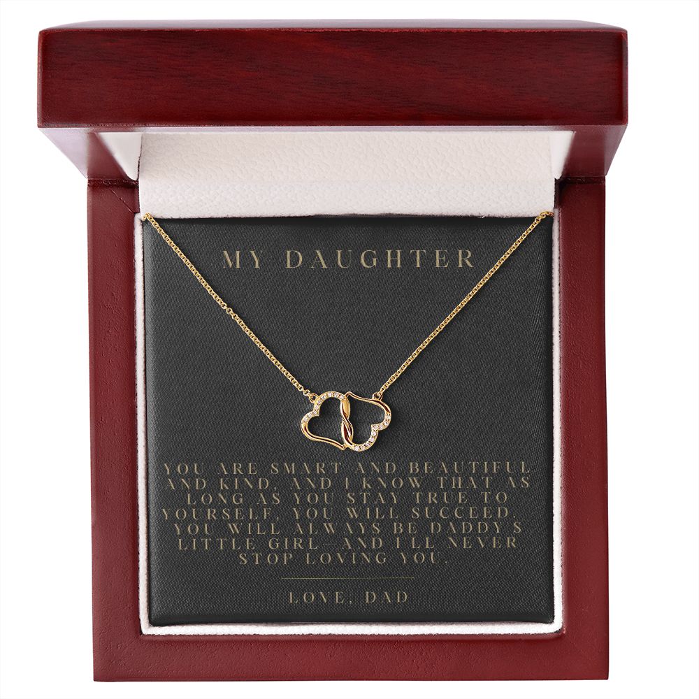 Two Hearts Entwined Diamond Necklace My Daughter Love Dad