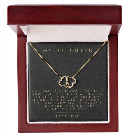 Two Hearts Entwined Diamond Necklace My Daughter Love Dad