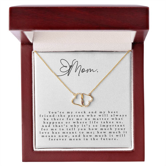 Two Hearts Entwined Diamond Necklace: Mom