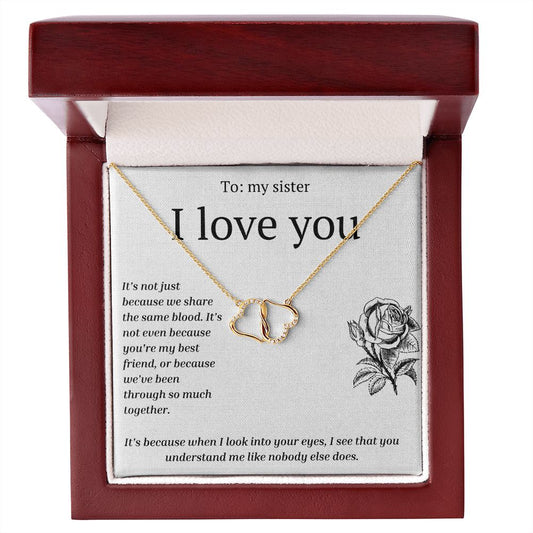 Two Hearts Entwined Diamond Necklace: To My Sister