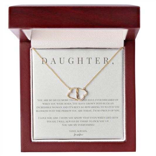Two Hearts Entwined Necklace: Love Always Mom