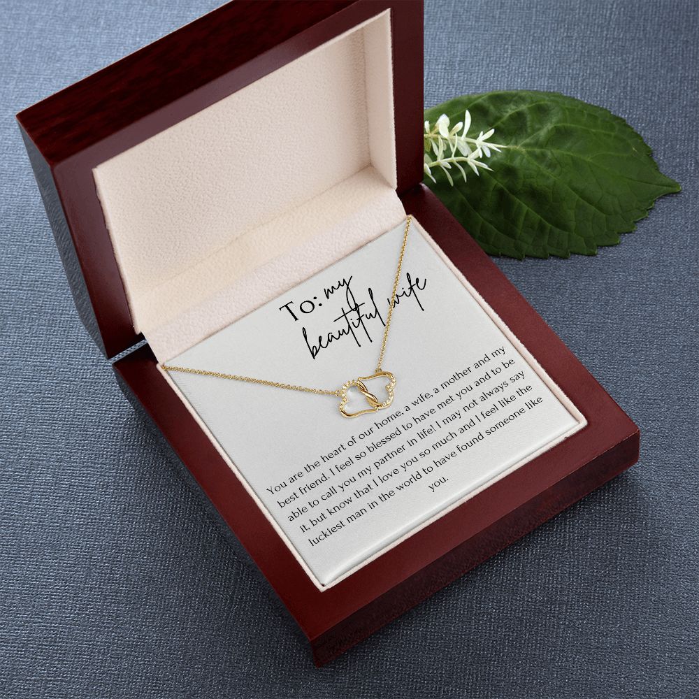 Two Hearts Entwined Diamond Necklace: To My Sister – Note It Gifts