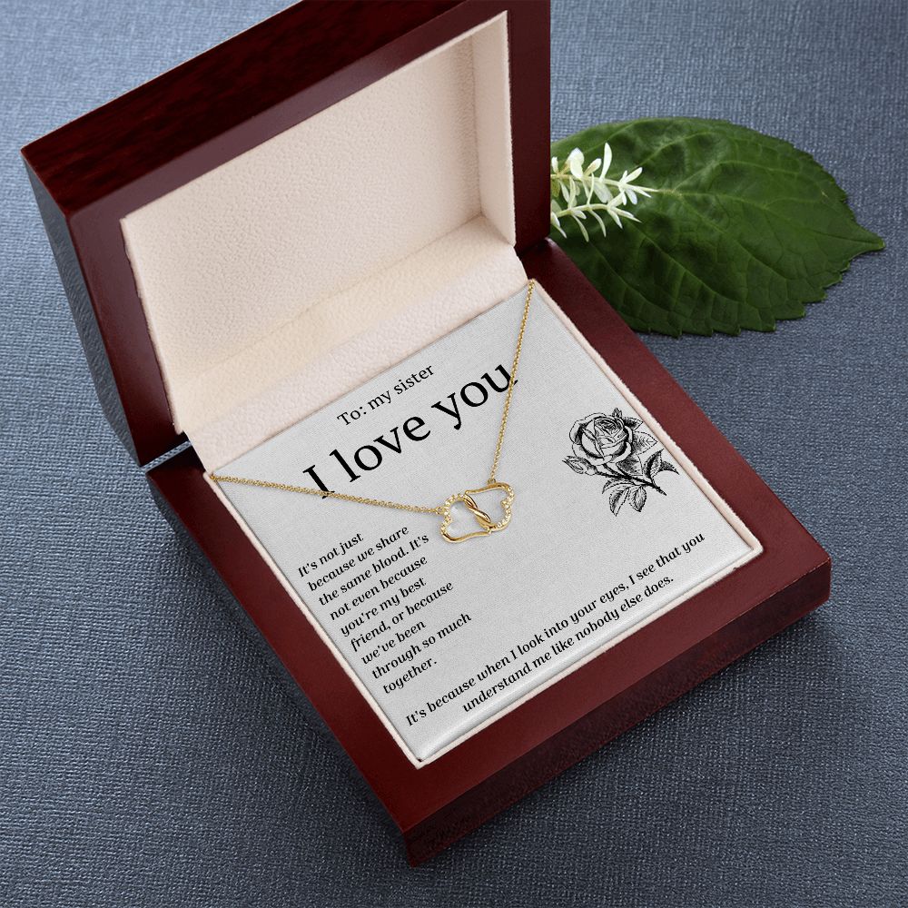 Two Hearts Entwined Diamond Necklace: To My Sister