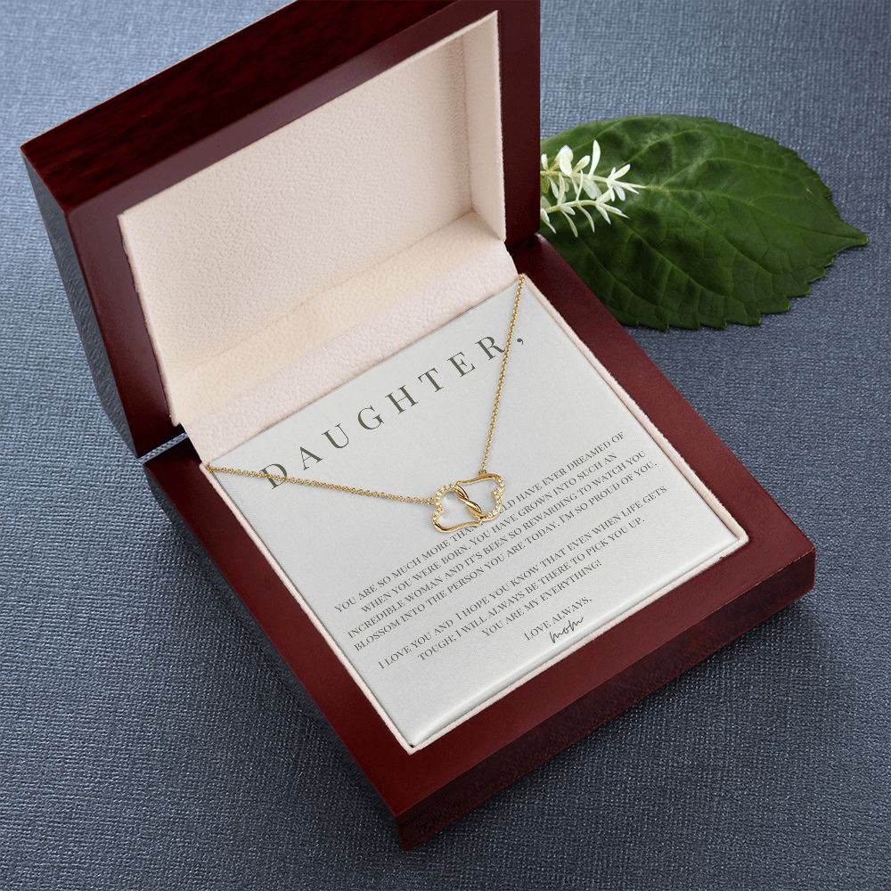Two Hearts Entwined Necklace: Love Always Mom