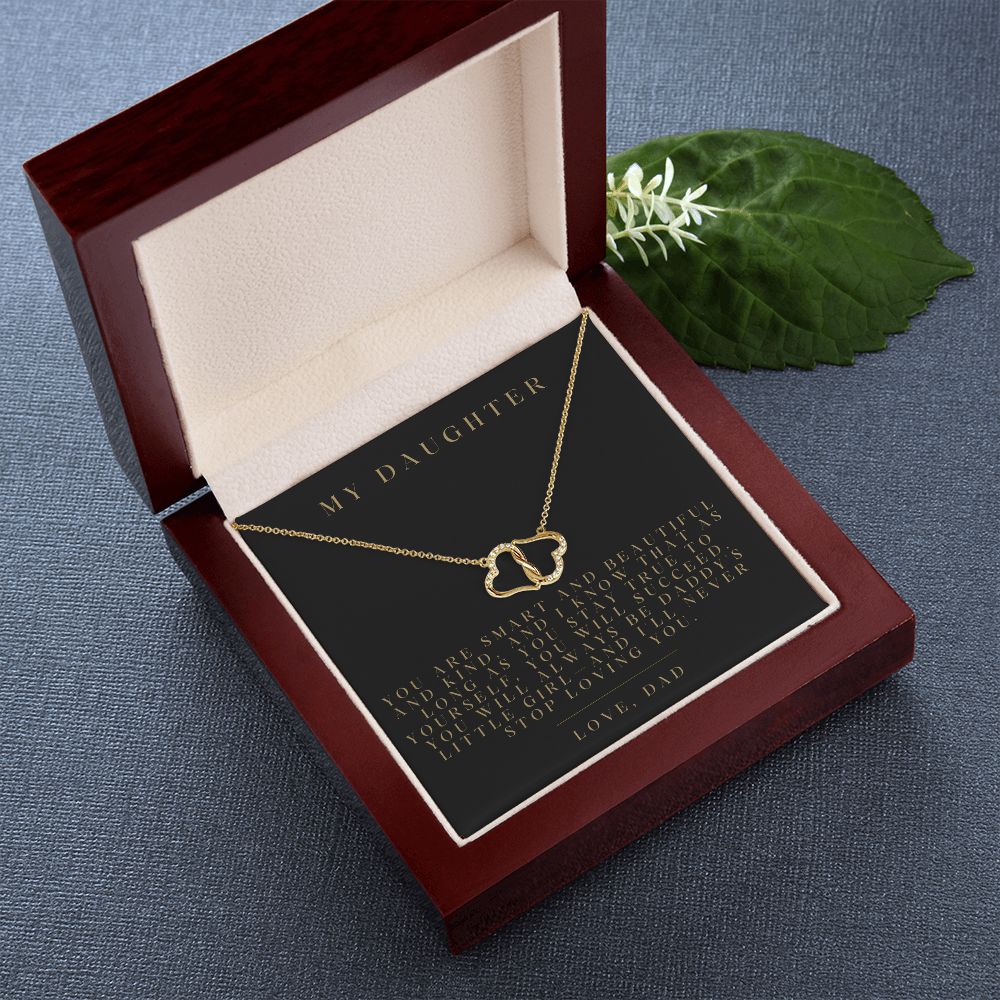 Two Hearts Entwined Diamond Necklace My Daughter Love Dad