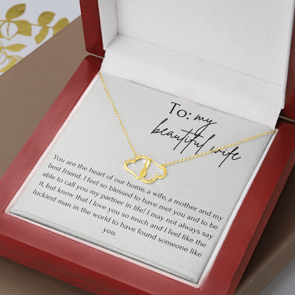 Two Hearts Entwined Diamond Necklace: To my Beautiful Wife