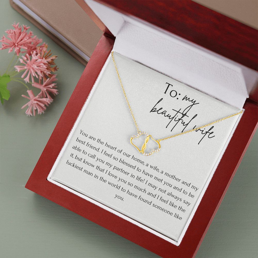 Two Hearts Entwined Diamond Necklace: To my Beautiful Wife