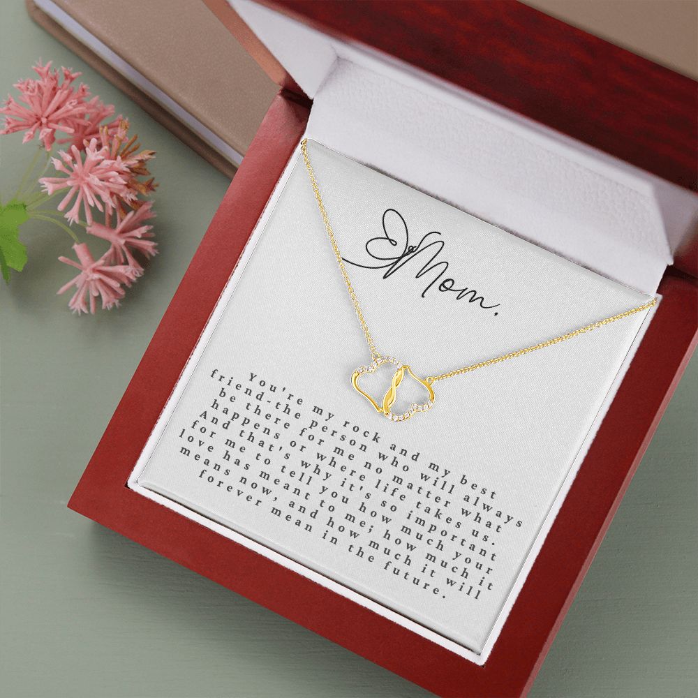 Two Hearts Entwined Diamond Necklace: Mom