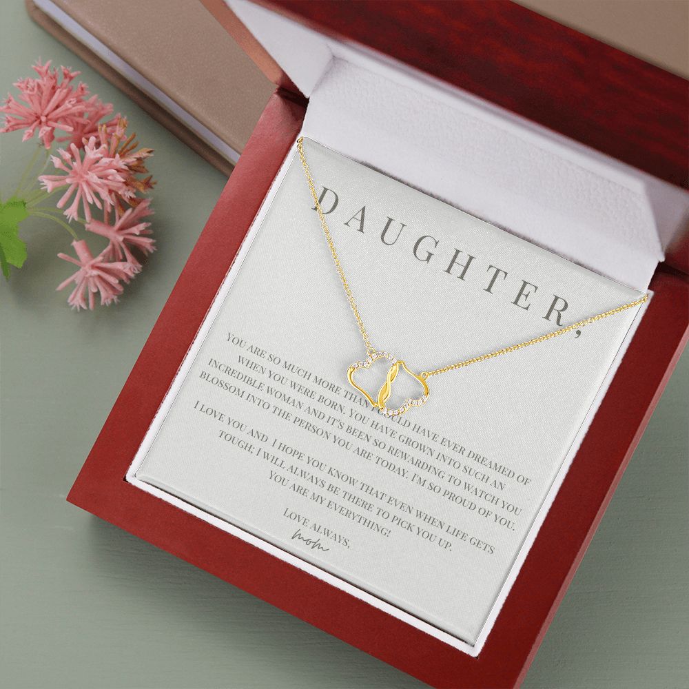Two Hearts Entwined Necklace: Love Always Mom