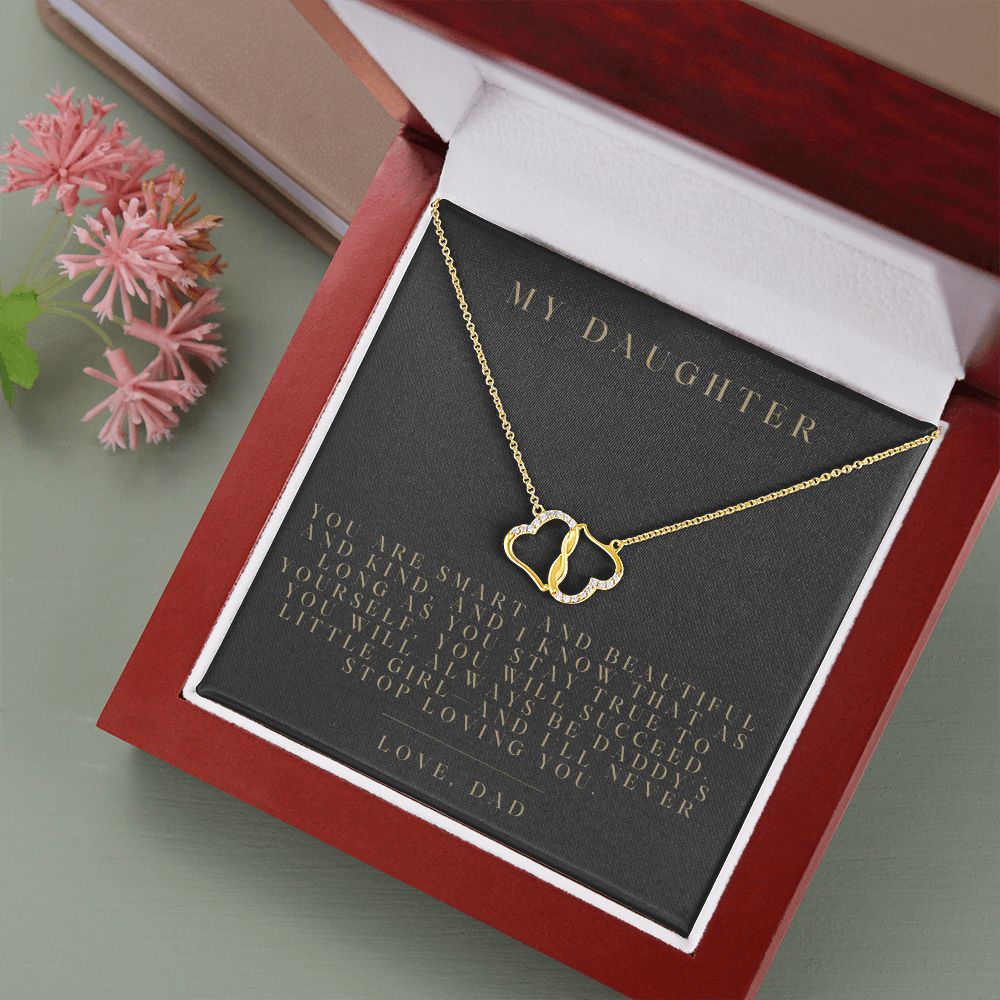 Two Hearts Entwined Diamond Necklace My Daughter Love Dad