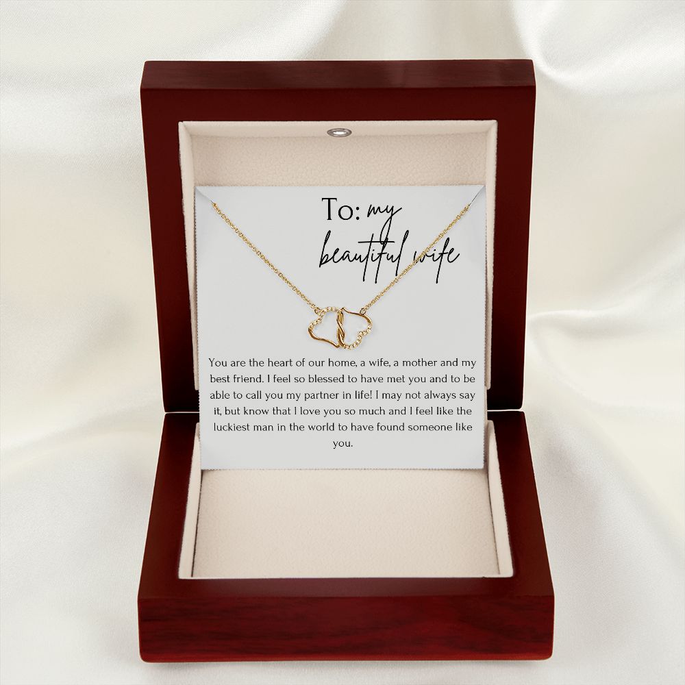 Two Hearts Entwined Diamond Necklace: To my Beautiful Wife