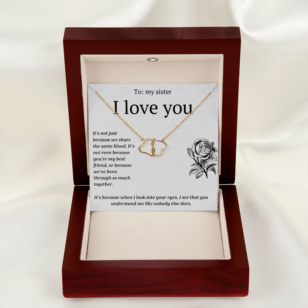 Two Hearts Entwined Diamond Necklace: To My Sister