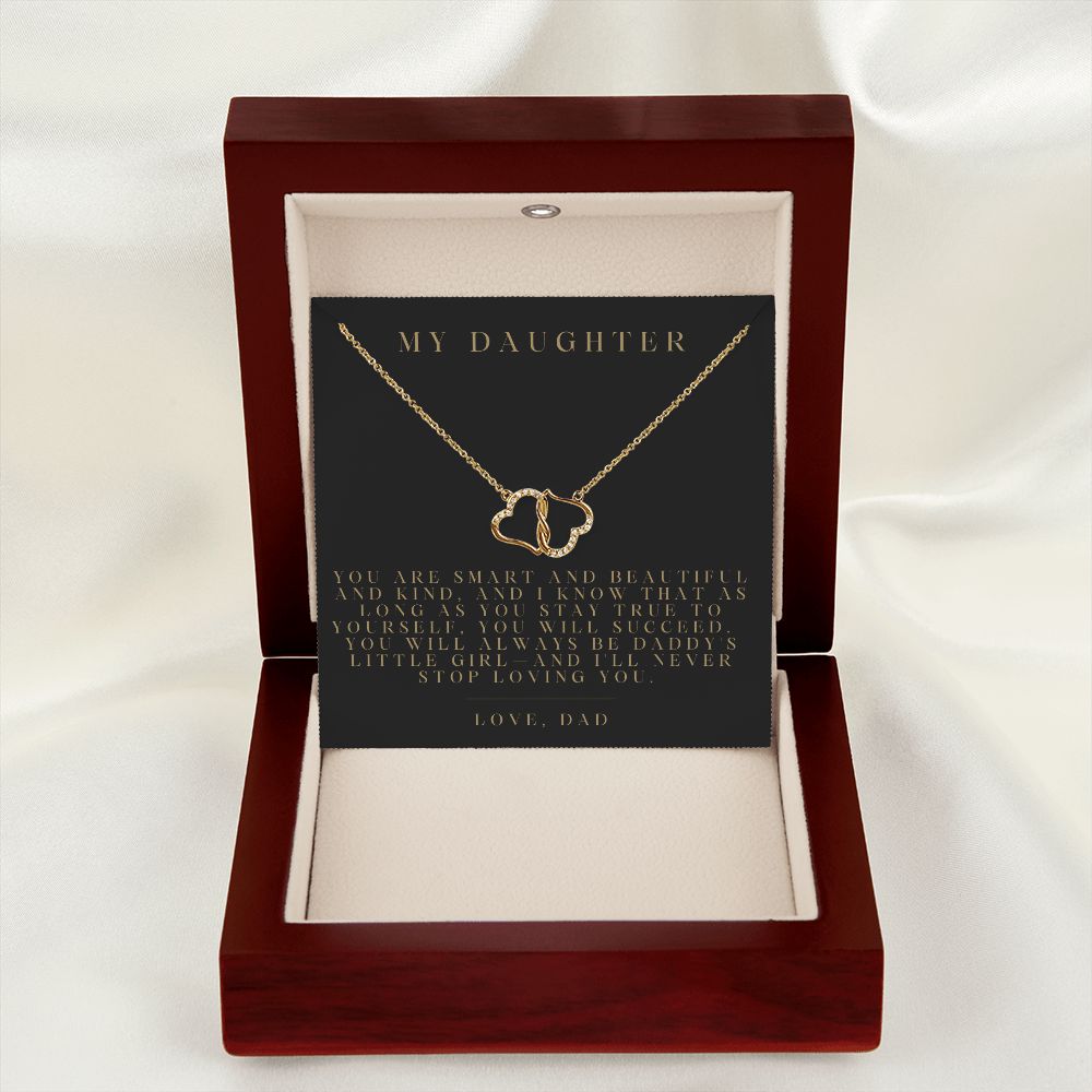 Two Hearts Entwined Diamond Necklace My Daughter Love Dad
