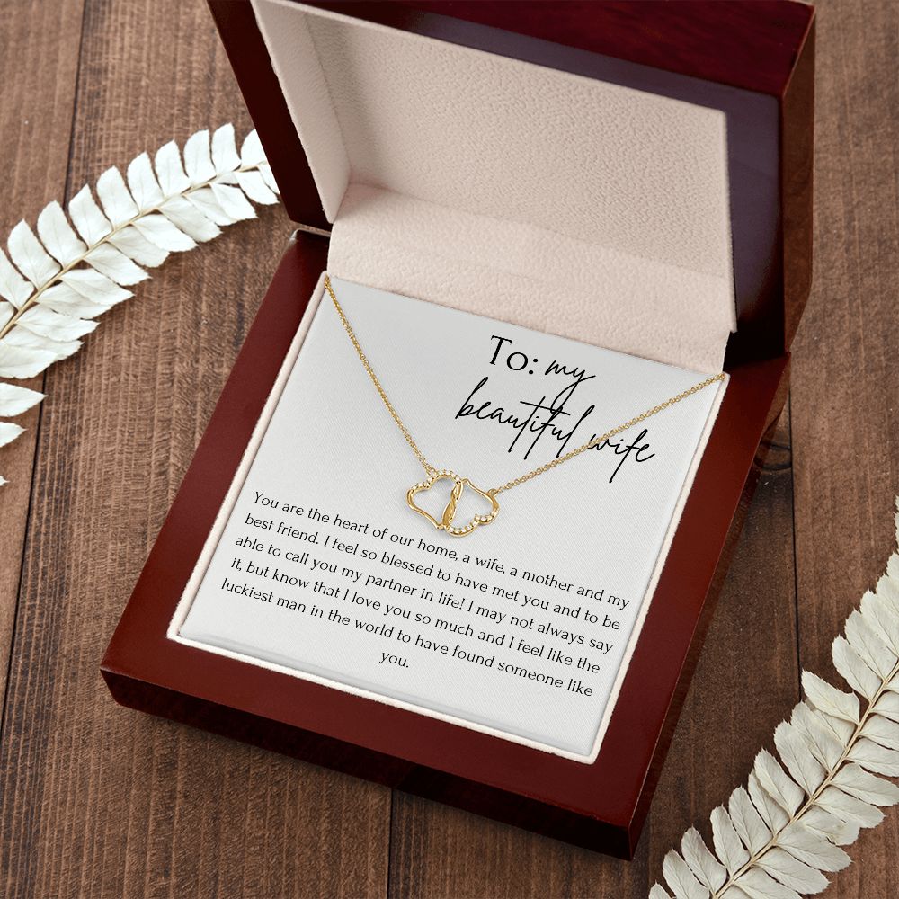 Two Hearts Entwined Diamond Necklace: To my Beautiful Wife