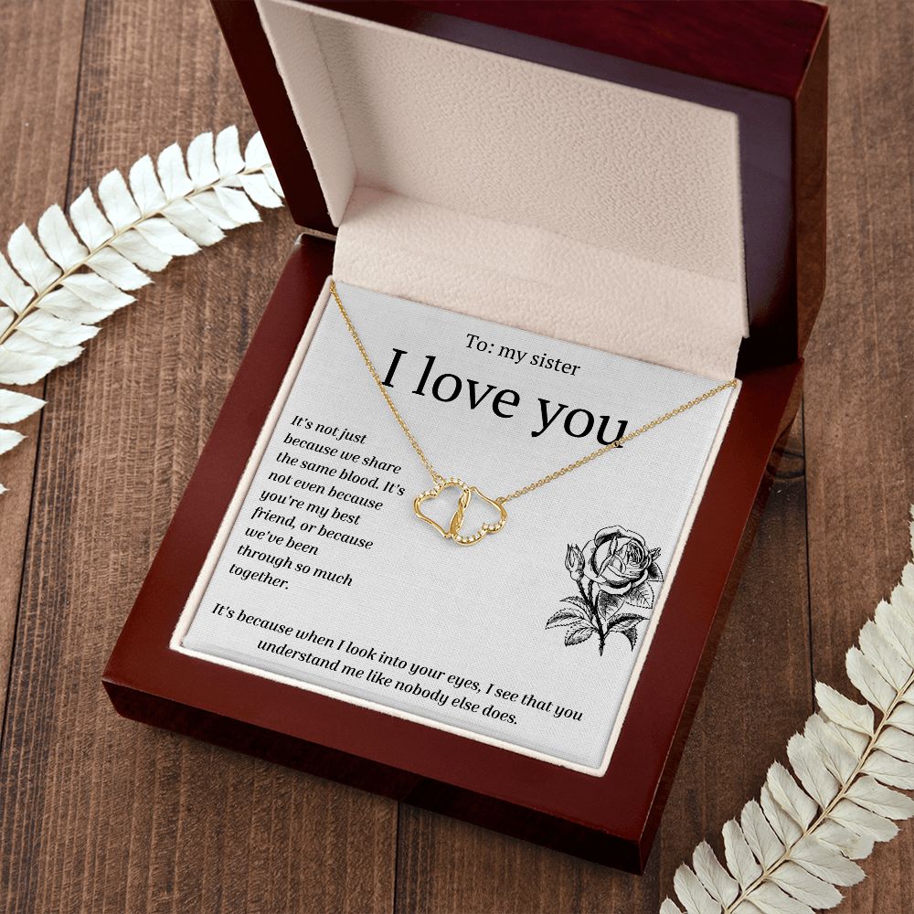 Two Hearts Entwined Diamond Necklace: To My Sister