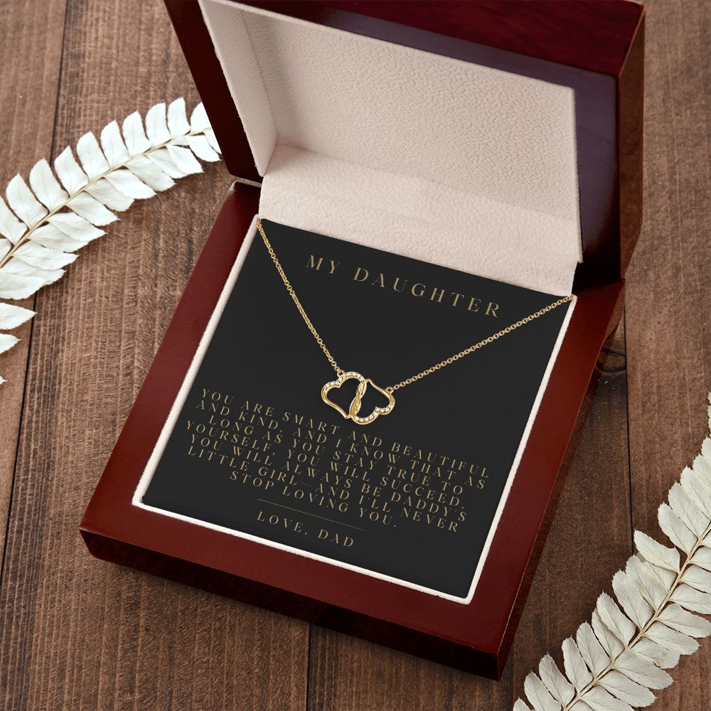 Two Hearts Entwined Diamond Necklace My Daughter Love Dad