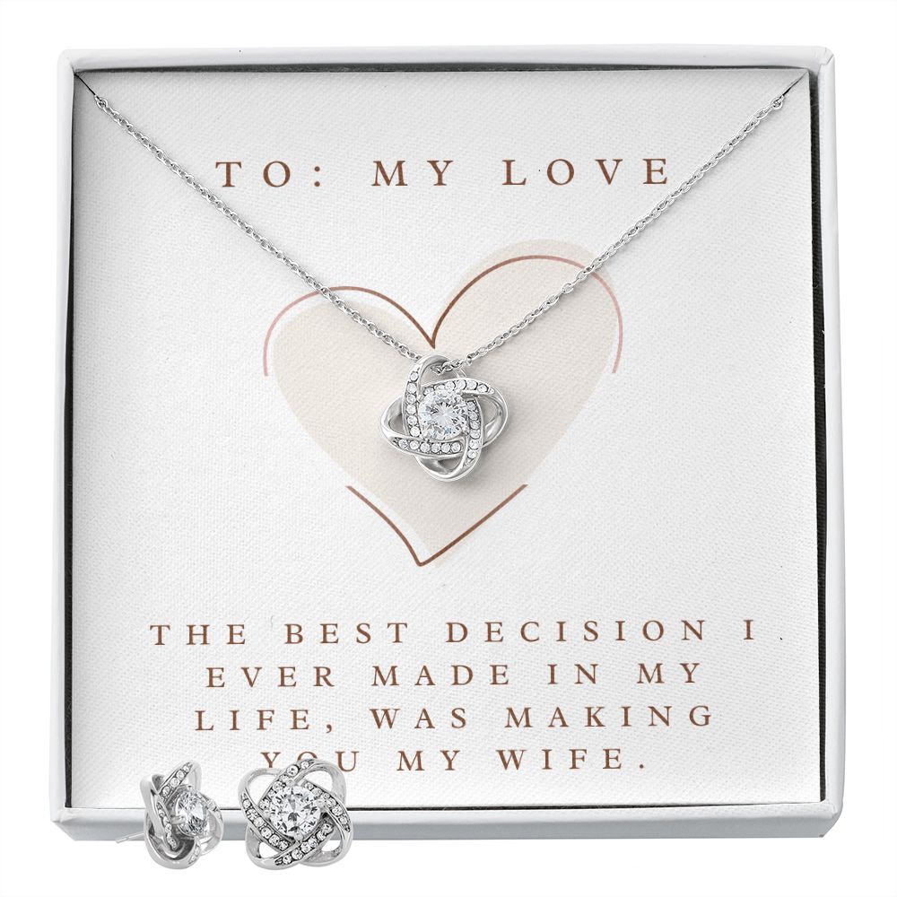 Love Knot Earring & Necklace Set: The Best Decision I Ever Made