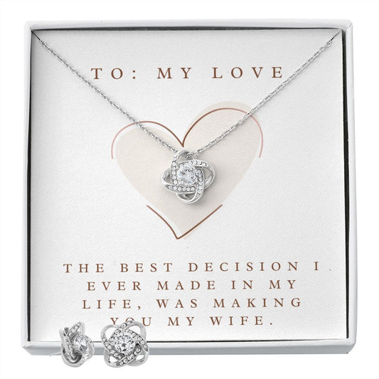 Love Knot Earring & Necklace Set: The Best Decision I Ever Made