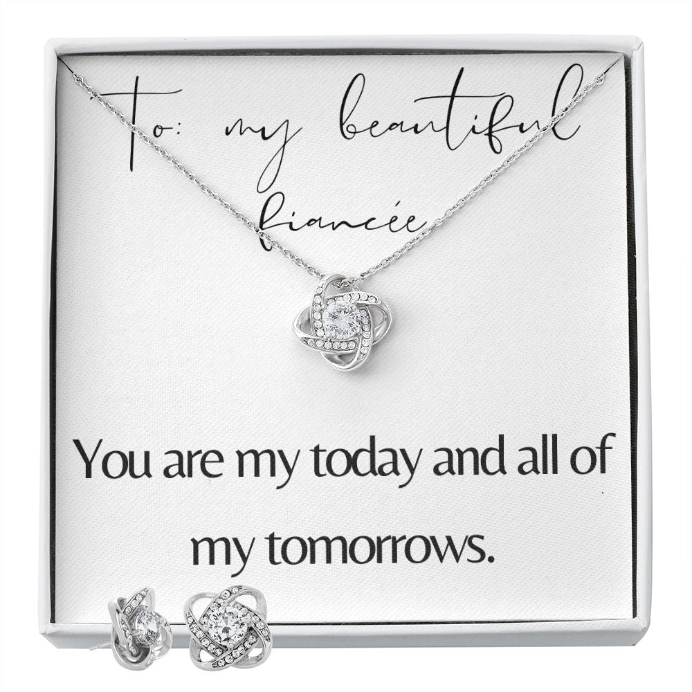 Love Knot Necklace & Earring Set: You Are My Today And All Of My Tomorrows