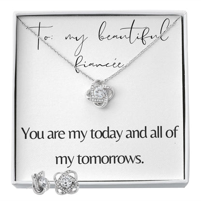 Love Knot Necklace & Earring Set: You Are My Today And All Of My Tomorrows