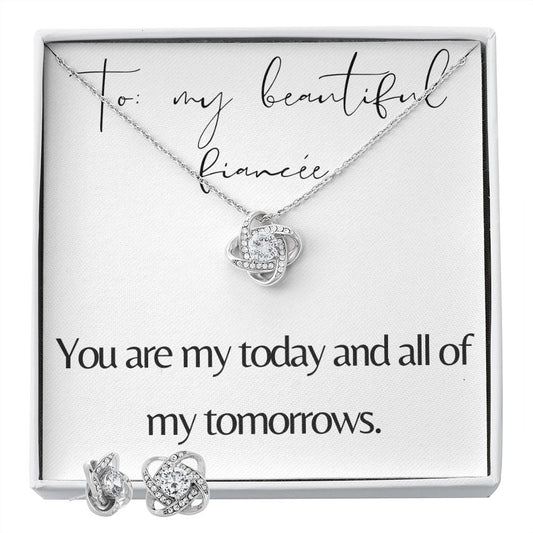 Love Knot Necklace & Earring Set: You Are My Today And All Of My Tomorrows