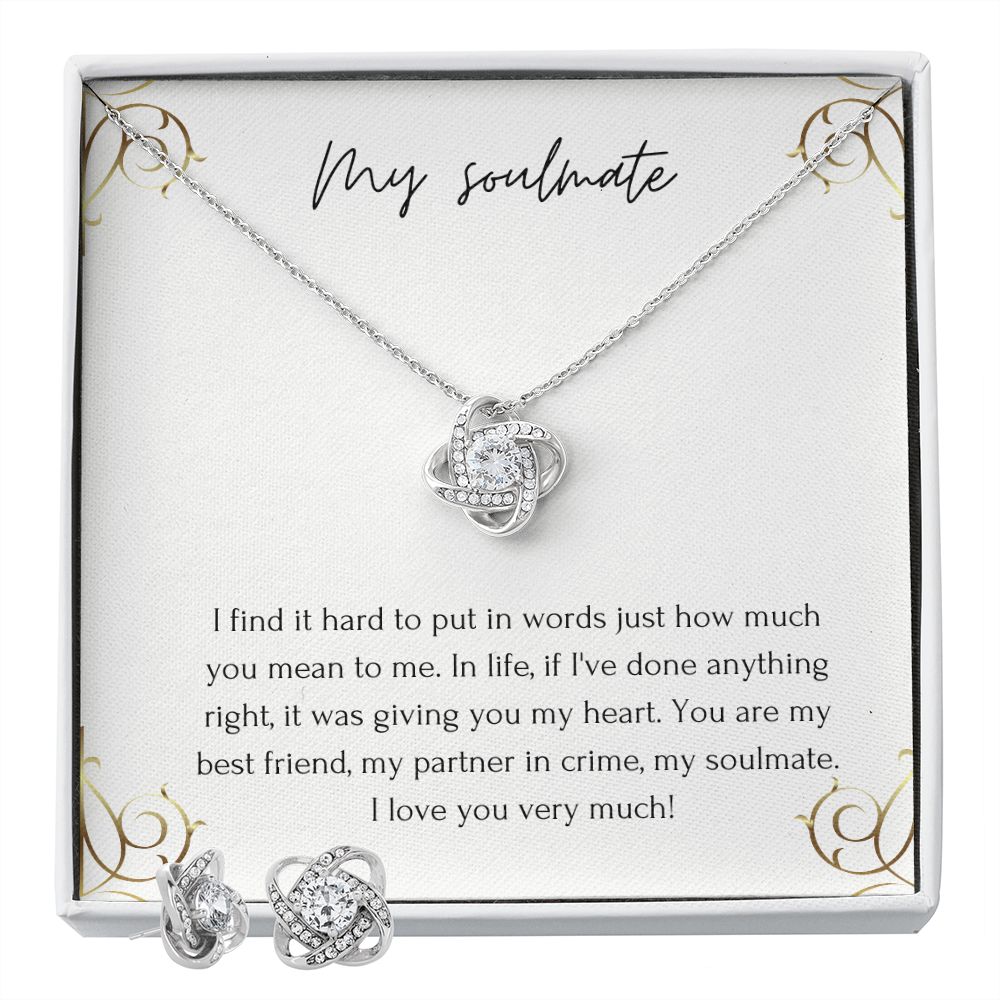 Love Knot Necklace and Earring Set: My Soulmate