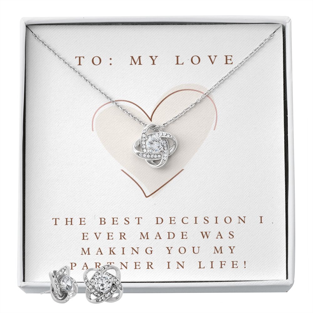 Love Knot Earring & Necklace Set: The Best Decision I Ever made
