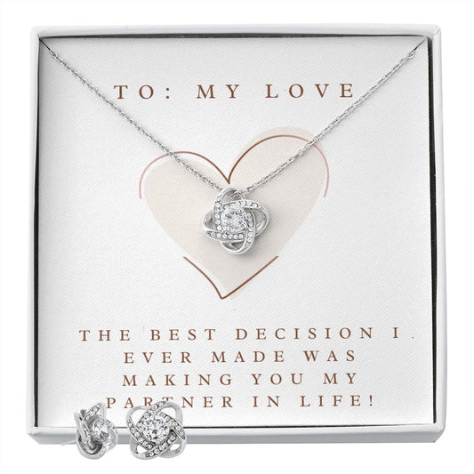Love Knot Earring & Necklace Set: The Best Decision I Ever made