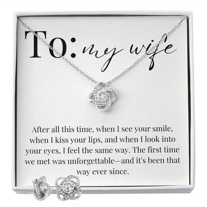 Love Knot Earring & Necklace Set: The First Time We Met Was Unforgettable