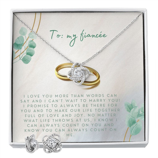 Love Knot Necklace & Earring Set: I Love You More Than Words Can Say