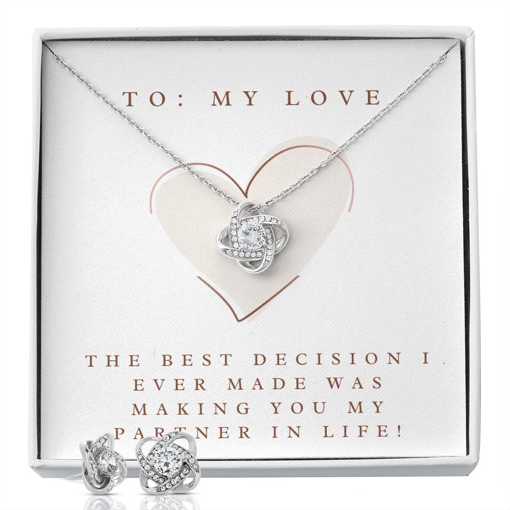 Love Knot Earring & Necklace Set: The Best Decision I Ever made