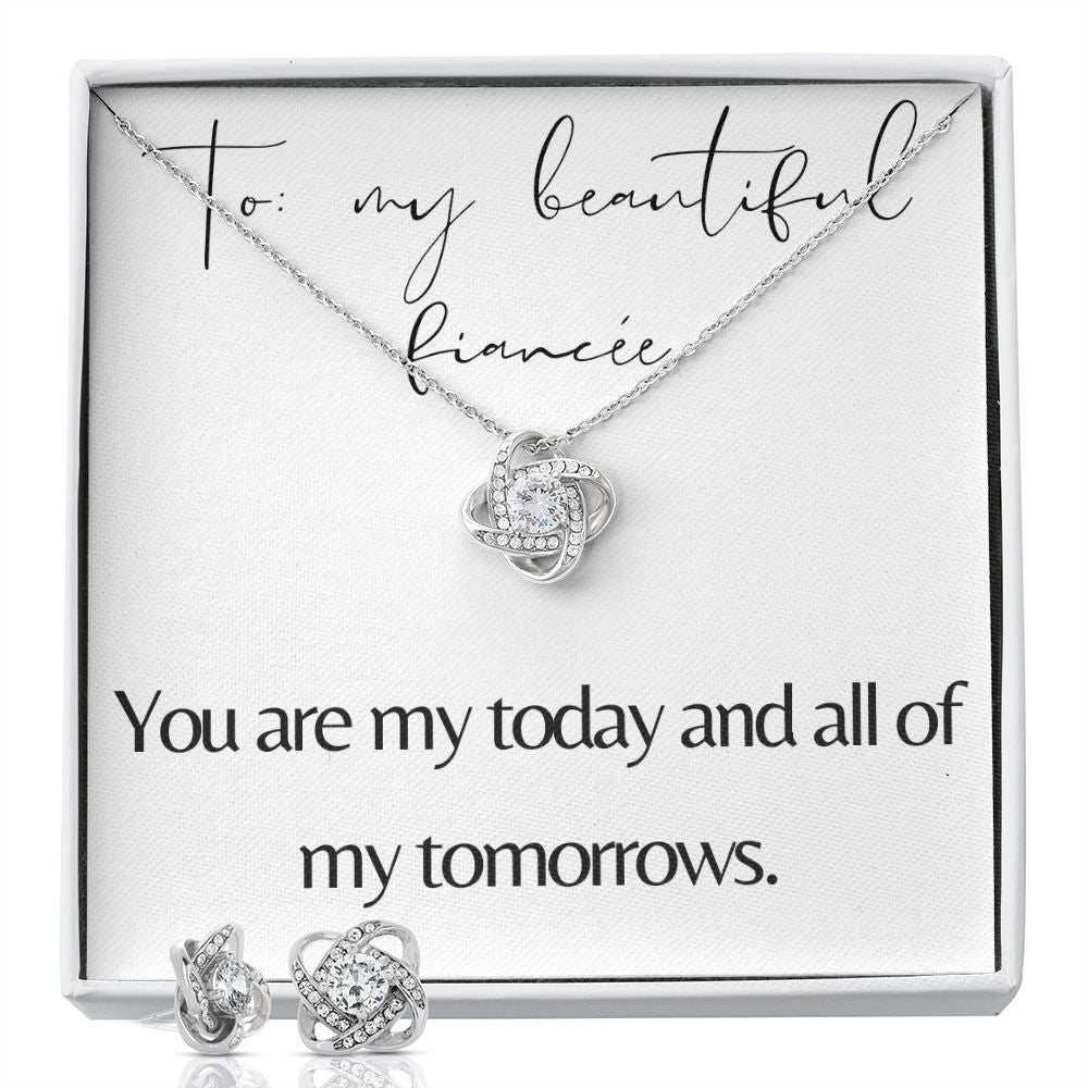 Love Knot Necklace & Earring Set: You Are My Today And All Of My Tomorrows