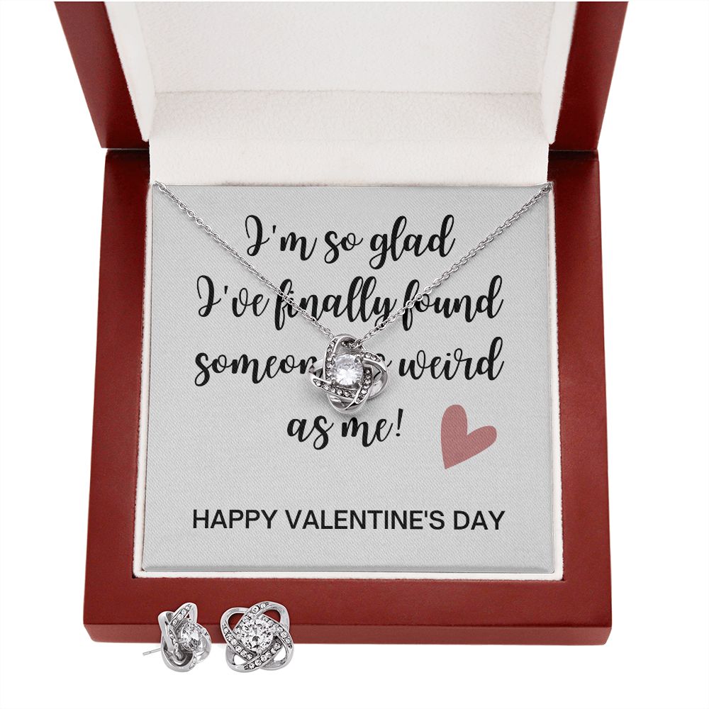 Love Knot Earring & Necklace Set: Someone As Weird As Me