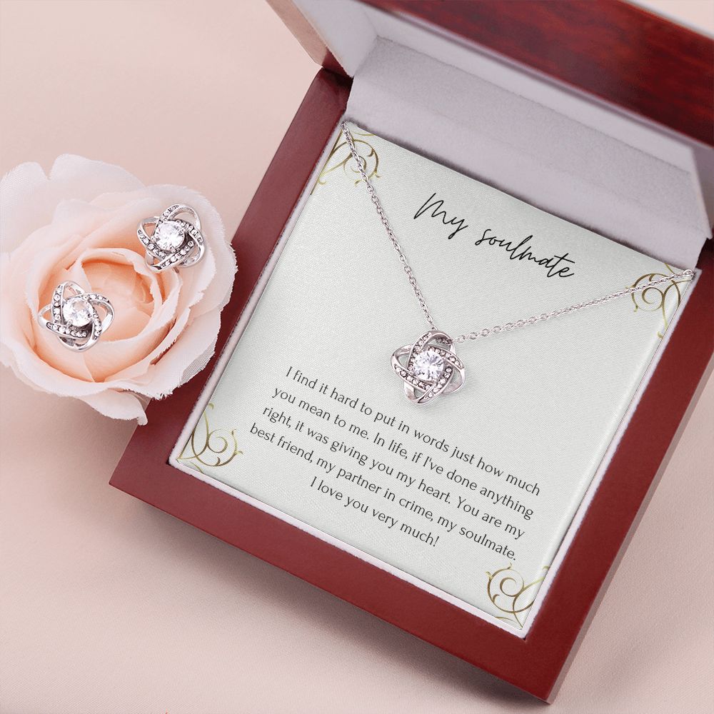 Love Knot Necklace and Earring Set: My Soulmate