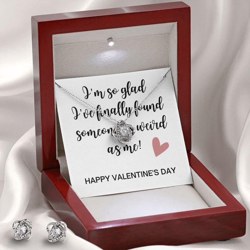 Love Knot Earring & Necklace Set: Someone As Weird As Me