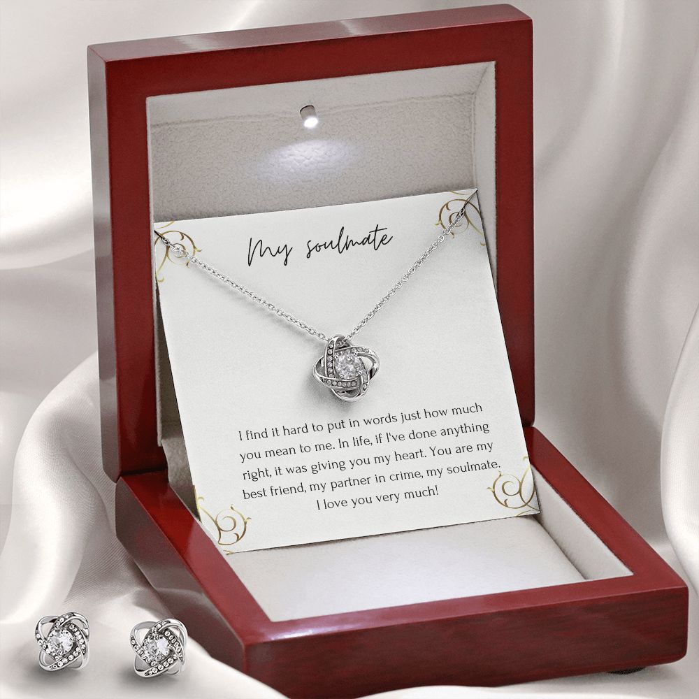 Love Knot Necklace and Earring Set: My Soulmate