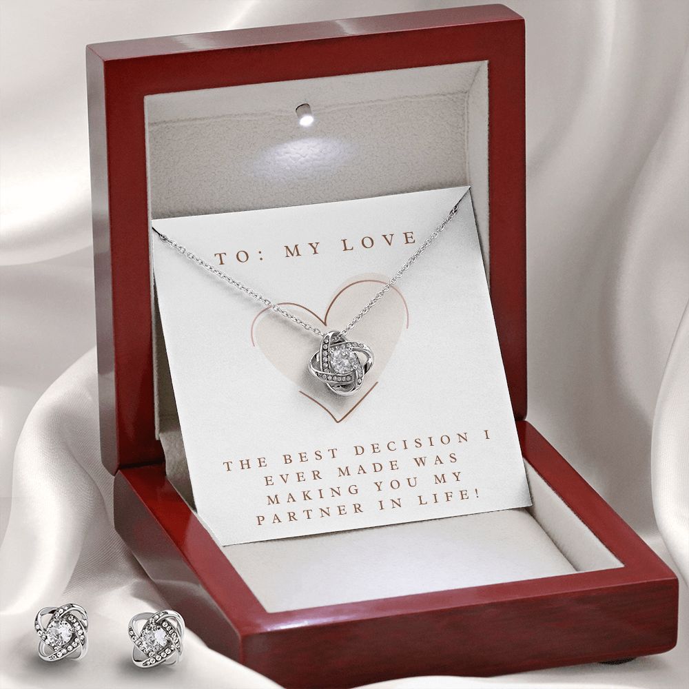Love Knot Earring & Necklace Set: The Best Decision I Ever made