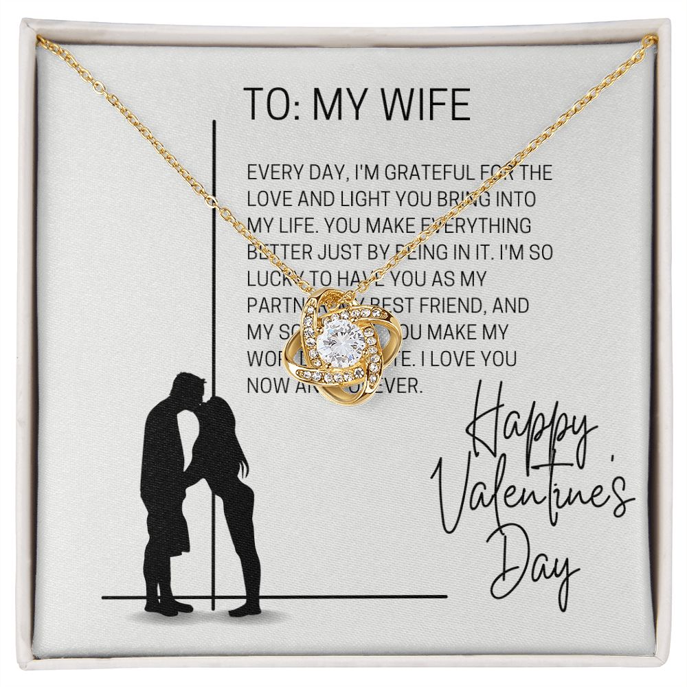 Love Knot Necklace: Every Day I'm Grateful