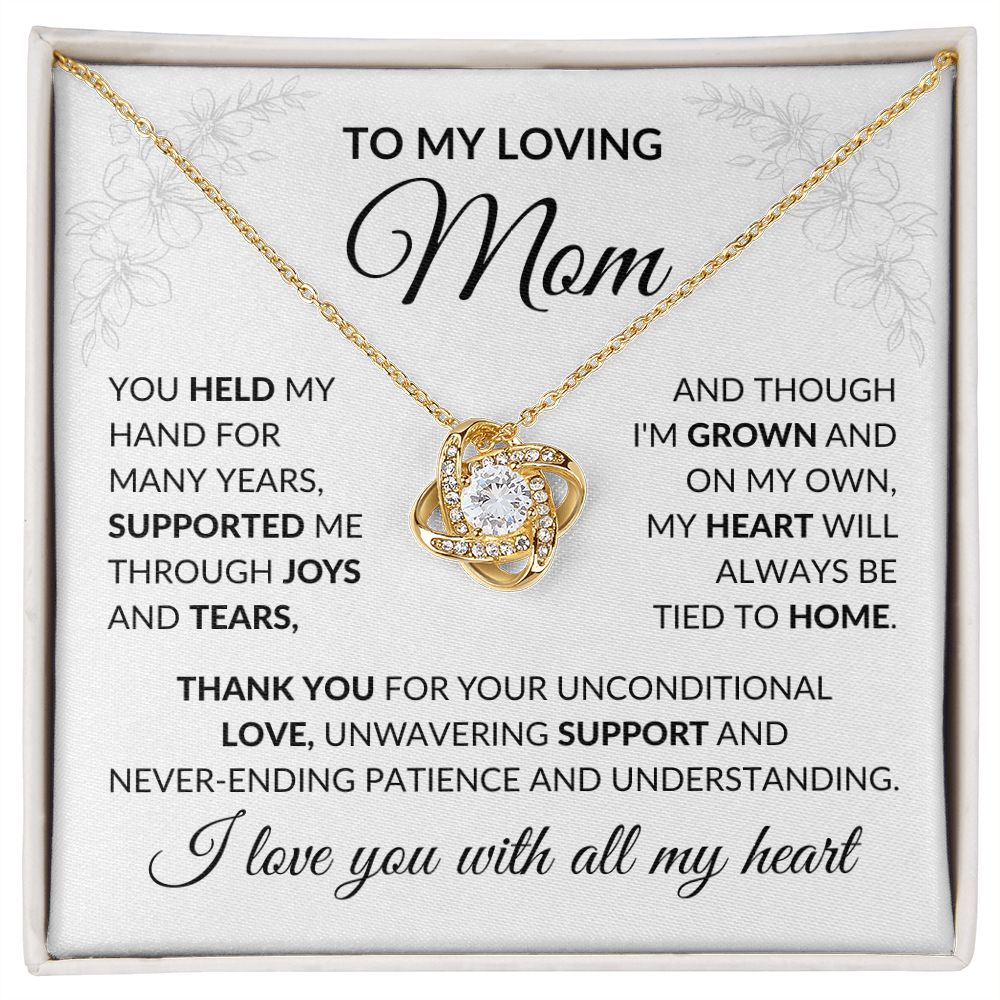 Love Knot Necklace: To My Loving Mom